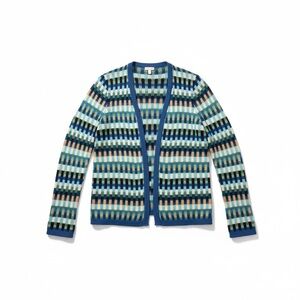 Talbots Blue and Green Striped Cardigan